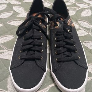 Keds Black with Leopard Print